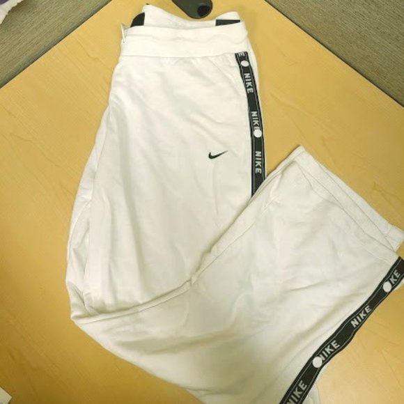 Nike Pants - Nike Sportswear Logo Snap Pants WhiteBlack XL